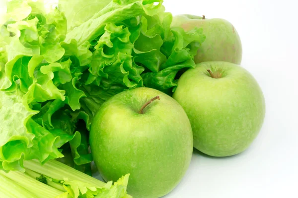 Диета зеленый яблочный салат сельдерей стебель завтрак обед обед исцеление — стоковое фото