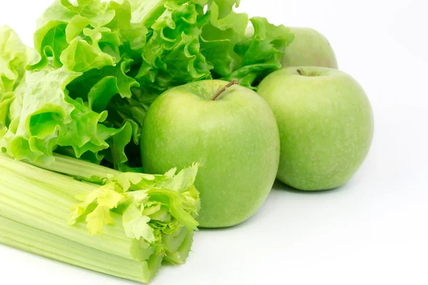 Diet green apple salad celery stalk breakfast lunch dinner healt — Stock Photo, Image