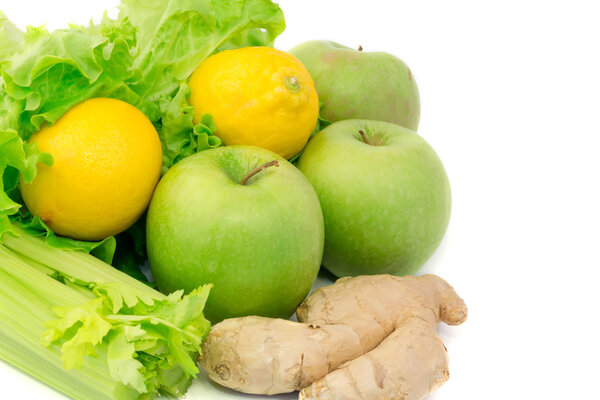 Диета зеленый яблочный салат сельдерей стебель имбирный лимон витамины завтрак
