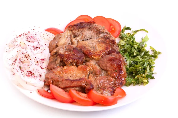 Cebola de carne grelhada saudável comida caseira churrasqueira dieta — Fotografia de Stock