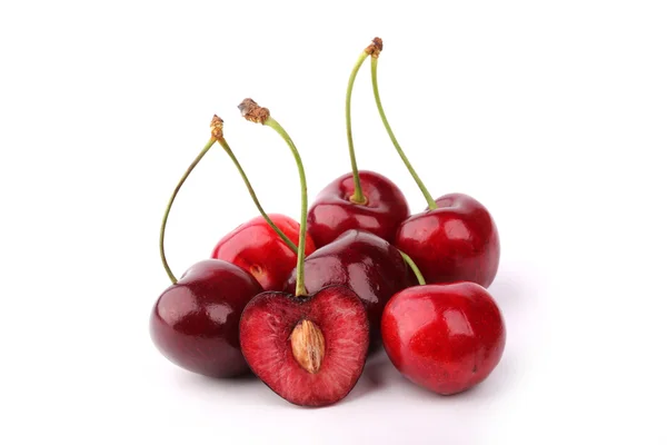 Cherry isolated on white background cut stone — Stock Photo, Image