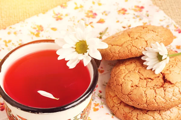 Berry compote with almond biscuits rural lunch home cooking — Stock fotografie