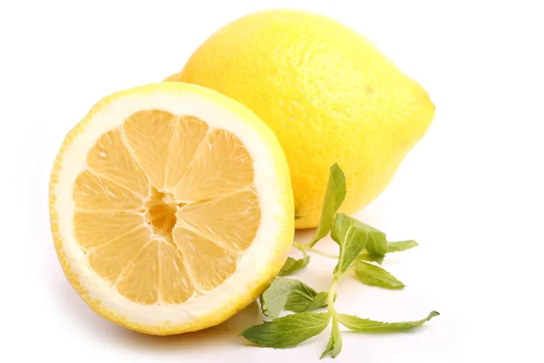 Lemon and mint isolated on white background — Stock Photo, Image