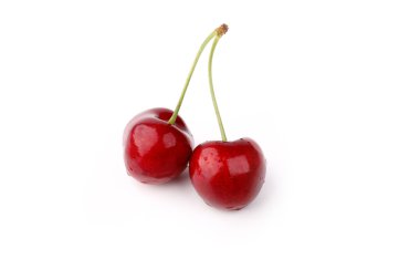 Beyaz arka planda izole kiraz