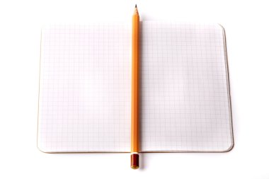Beyaz arka plan üzerinde izole defter siyah kalem