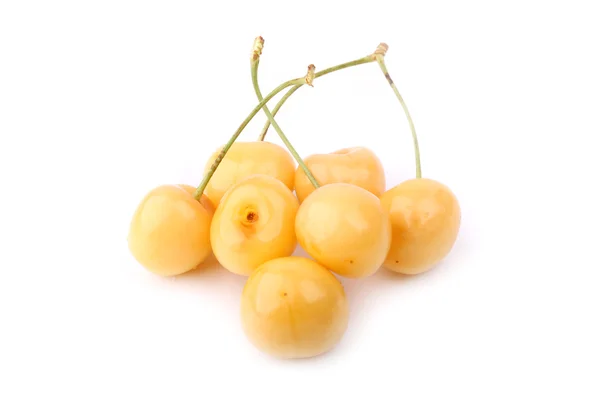 Yellow cherries isolated on white background — Stock Photo, Image