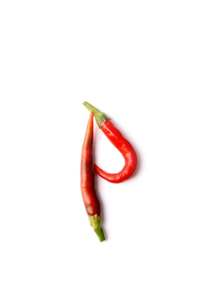 Червоний гарячий перець ізольований на білому тлі — стокове фото