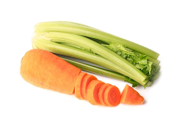 Carrots celery isolated on white background — Stock Photo, Image