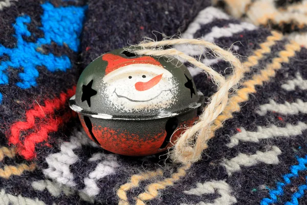 Yün çorap retro rustik tarzı örgü Noel jingle — Stok fotoğraf