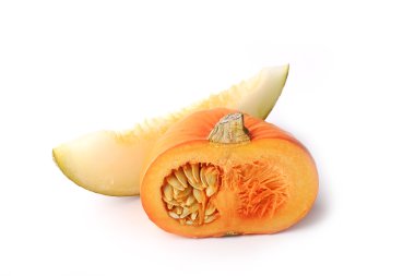 Beyaz arka plan üzerinde izole kabak kavun