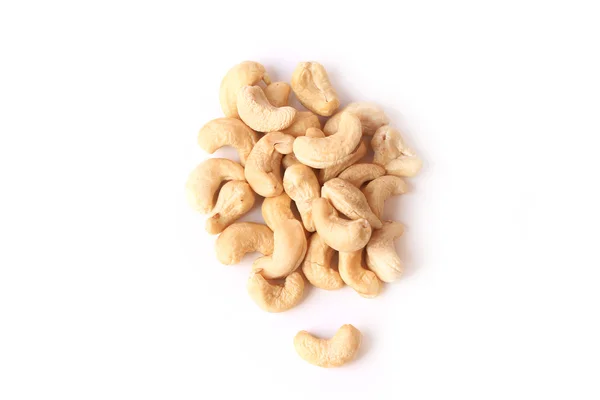 Cashewnüsse isoliert auf weißem Hintergrund Öko-Bio gesunder Lebensstil weicher selektiver Fokus — Stockfoto