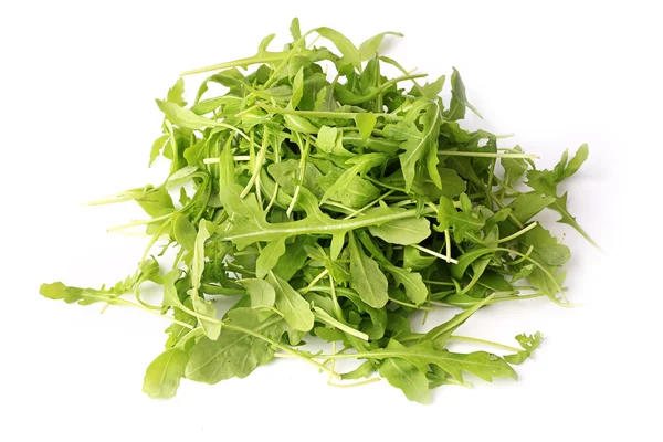 Arugula salad isolated on white background healthy lifestyle, green eco life diet — Stock Photo, Image