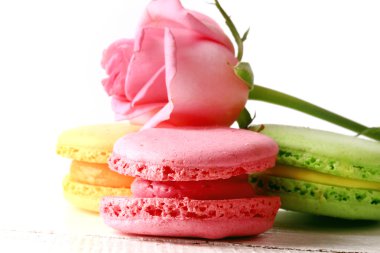 Seçici yumuşak odak arka plan Fransız tatlı acıbadem kurabiyesi retro rose