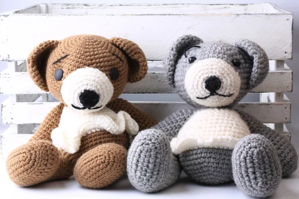 el yapımı örgü ayılar çifti Sevgililer günü aşk