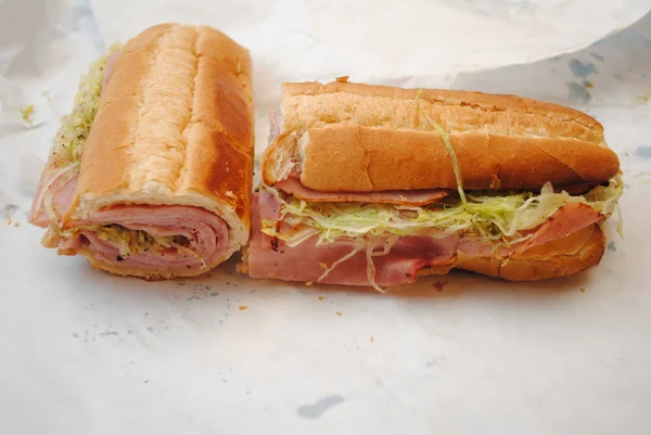 Takeout Ham Sub pronto para comer — Fotografia de Stock