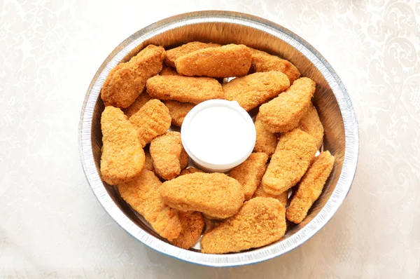 Chicken Nuggets with Ranch Dipping Sauce — 图库照片