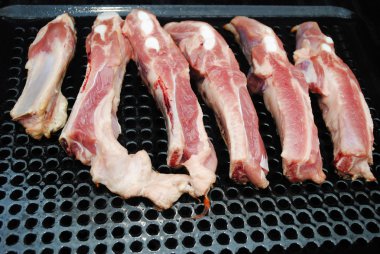 taze domuz riblets yaz ızgarada pişirme