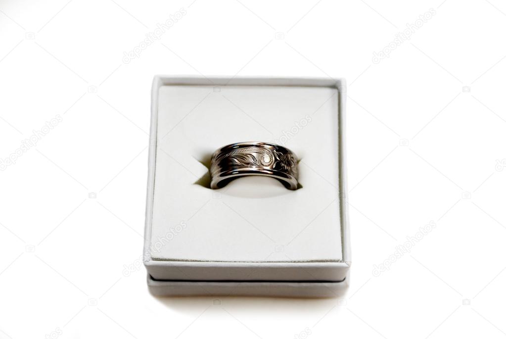 Silver Wedding Band in a Gift Box