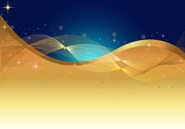 Soyut-mavi ve altın