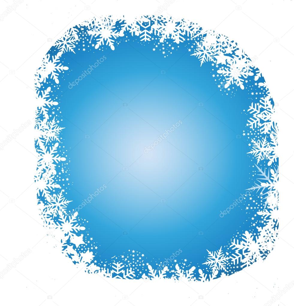 Christmas-Snowflakes Over Blue