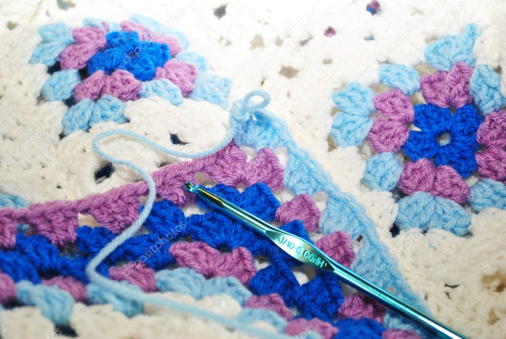Crocheting a Colorful Winter Blanket