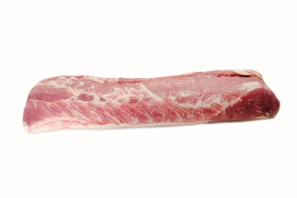 Asado de cerdo deshuesado crudo entero en blanco — Foto de Stock