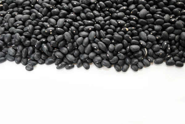 Dry Black Beans Isolated on White with Copy Space — Stock Photo, Image