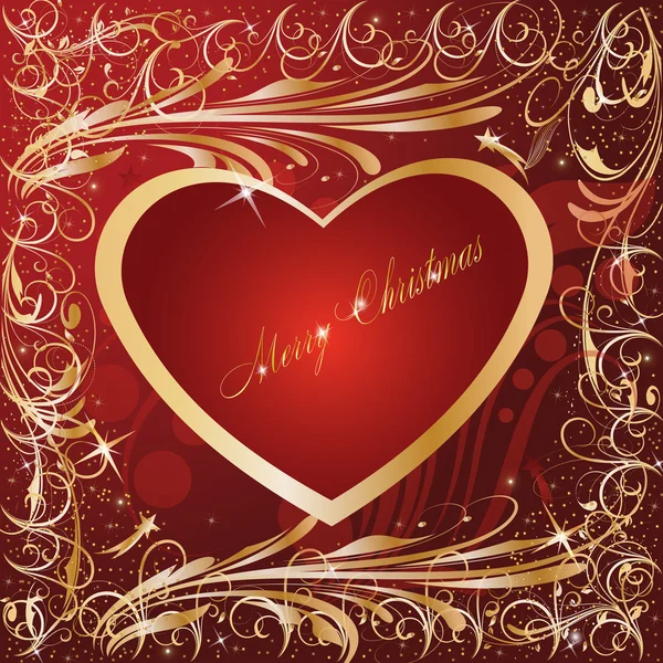 Maroon Gold Artistic Heart — стоковый вектор