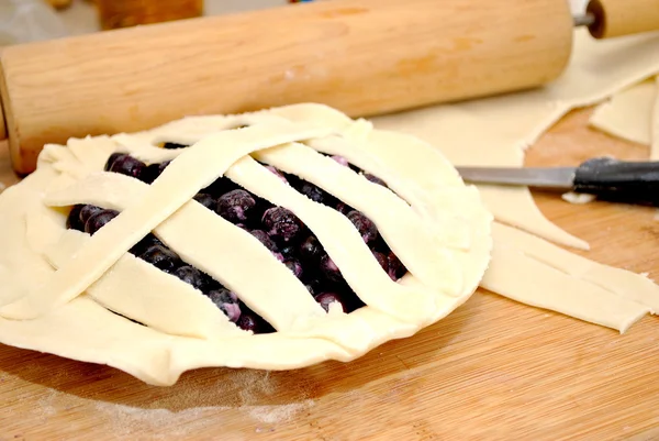 Ruwe Blueberry Pie — Stockfoto