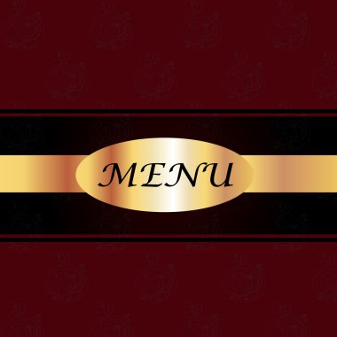 Bordo ve siyah bir altın plaka menü kapak