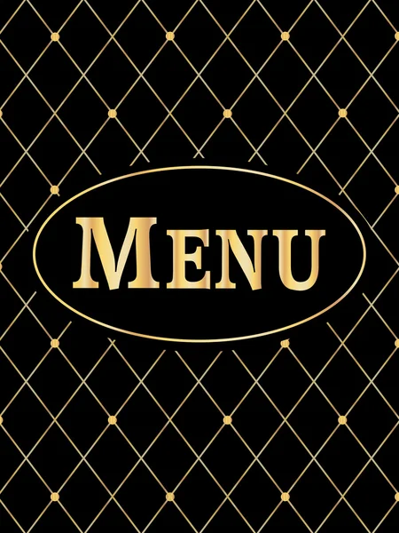 Housse de Menu Gourmet Noir et Or — Image vectorielle