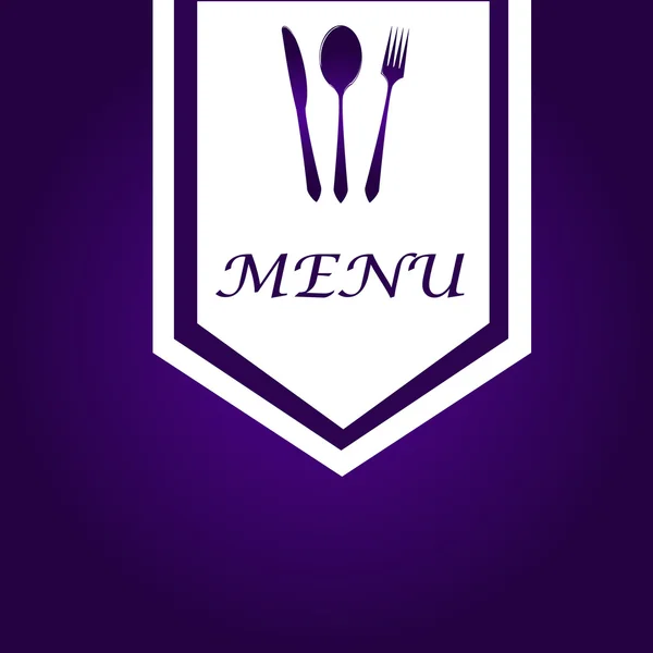 Simple cubierta de menú púrpura y blanca — Vector de stock