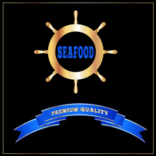 Kiváló minőségű tenger gyümölcsei menü jelzések vagy a borító — Stock Vector