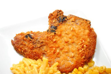 Fırında çıtır Porkchop close-Up hizmet