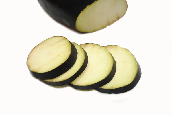 Sliced Eggplant Isolated Over a White Background — Stock Photo, Image