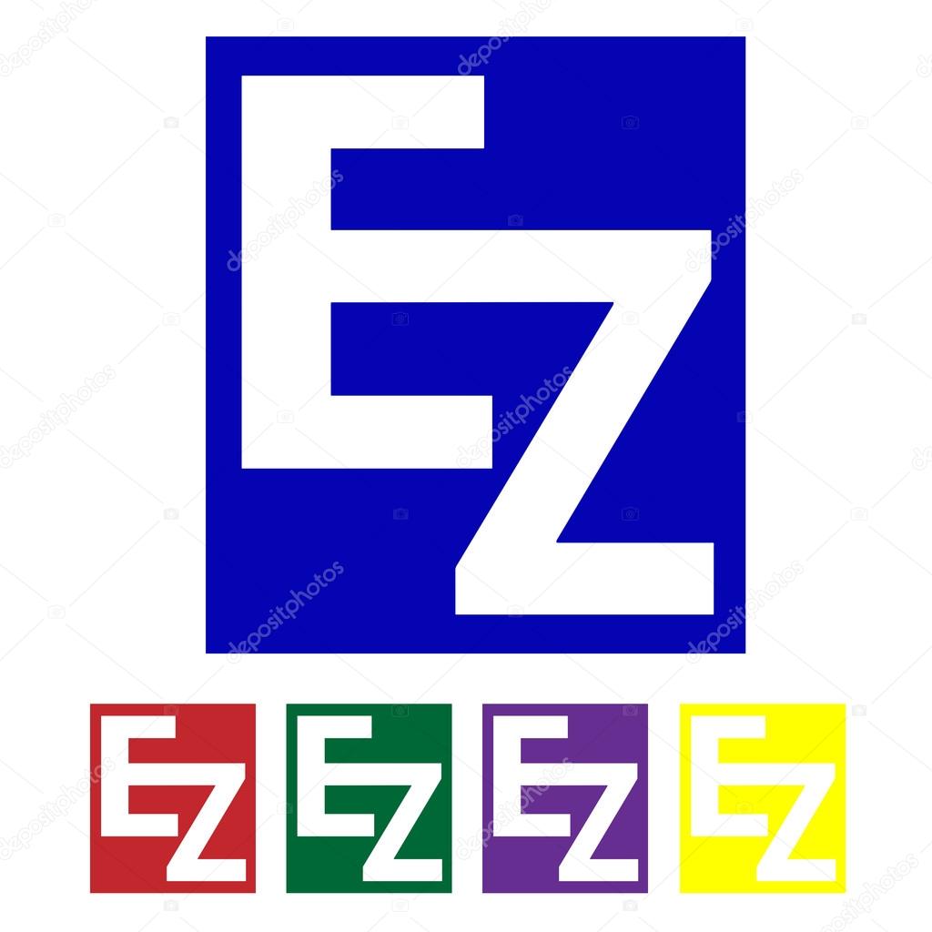 EZ White on Blue Logo