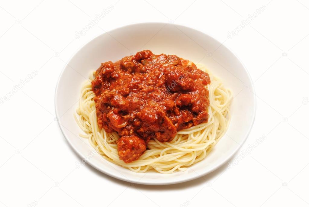 Angel Hair Pasta Served with Bolognese Sauce