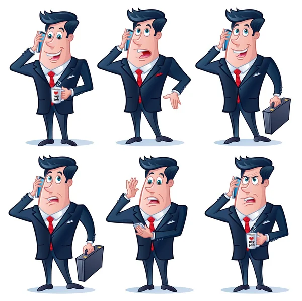 Business Man with Cell Phone Poses — Stock Photo, Image