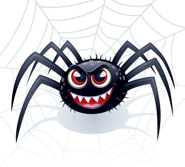 Araña malvada con Web — Foto de Stock