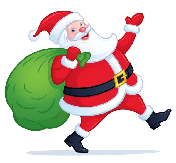 Santa Claus Walking with the Bag of Presents — стоковое фото