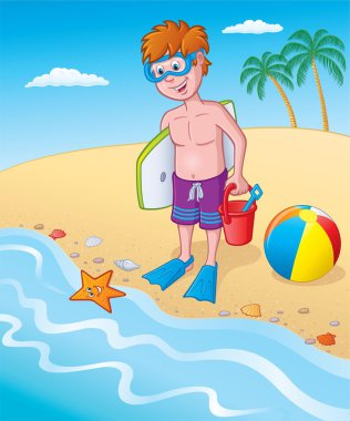 Kid Standing By The Seashore