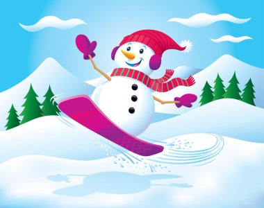 Havadaki snowboard kardan adam