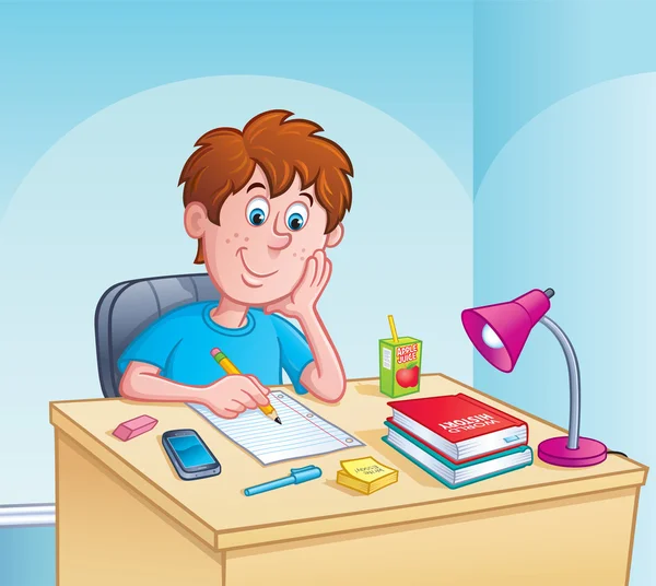 Çocuk üzerinde ödev çalışma