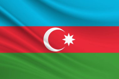 Azerbaycan bayrağı. Azerbaycan bayrağının kumaş dokusu.