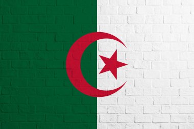 Cezayir bayrağı. Cezayir bayrağının tuğla duvar dokusu