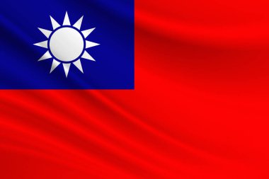 Çin Cumhuriyeti bayrağı. Çin Cumhuriyeti bayrağının kumaş dokusu..