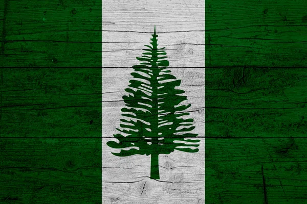 Bandera Isla Norfolk Textura Madera Bandera Norfolk Island — Foto de Stock