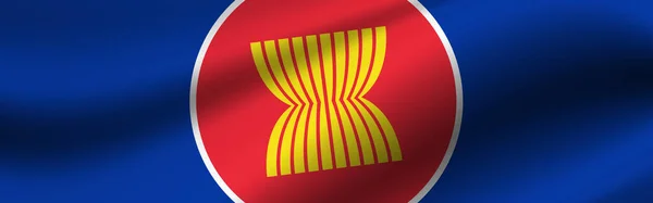 Знамя Флагом Ассоциации Государств Юго Восточной Азии Текстура Флага Ассоциации — стоковое фото