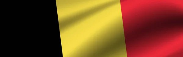 挂比利时国旗的横幅 比利时国旗的面料质地 — 图库照片