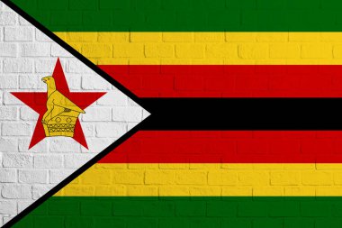 Zimbabwe bayrağı, Zimbabwe bayrağının tuğla duvar dokusu..
